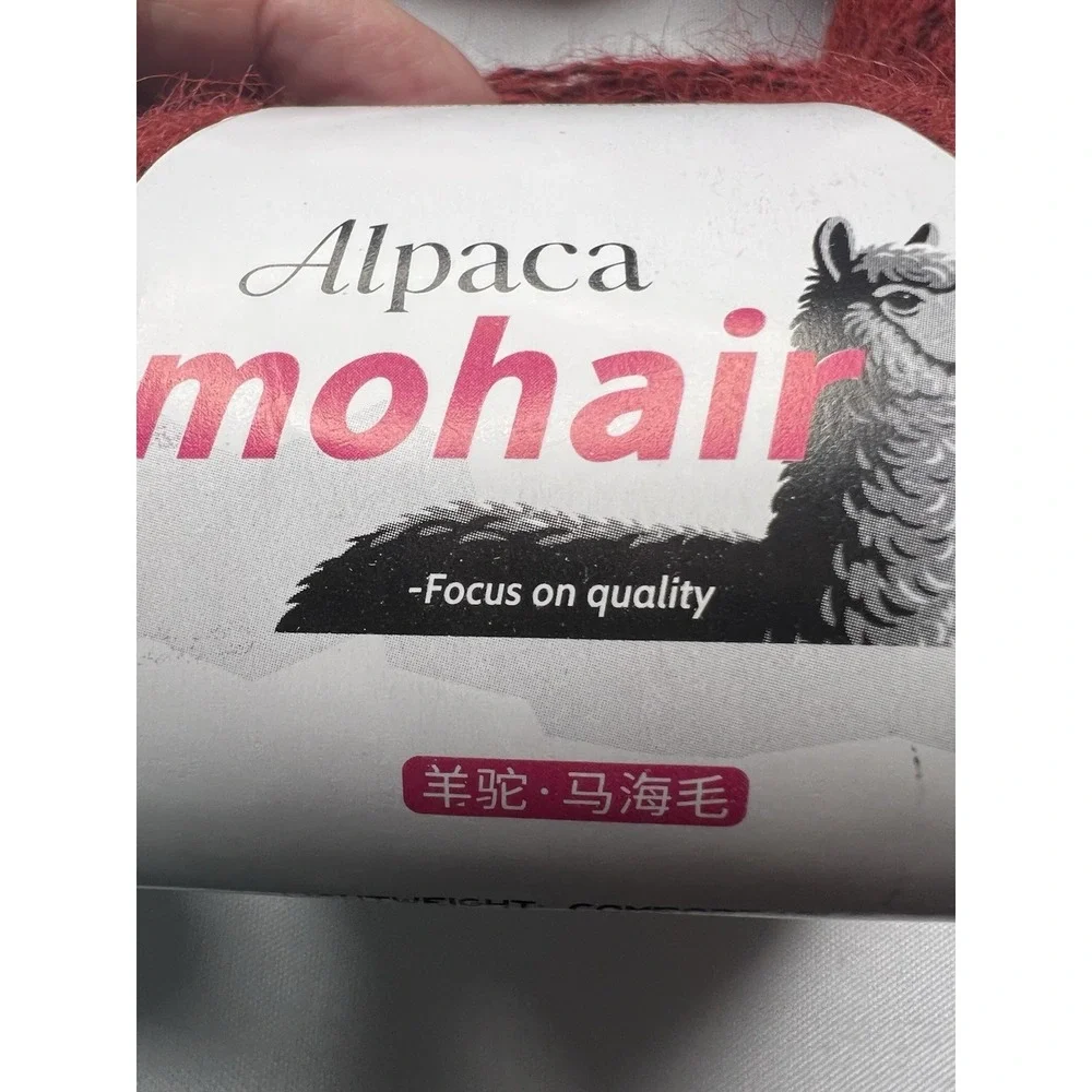 Sanchunhui Alpaca Mohair Yarn Dark Brick Red 6 Balls 150g Knitting Crochet